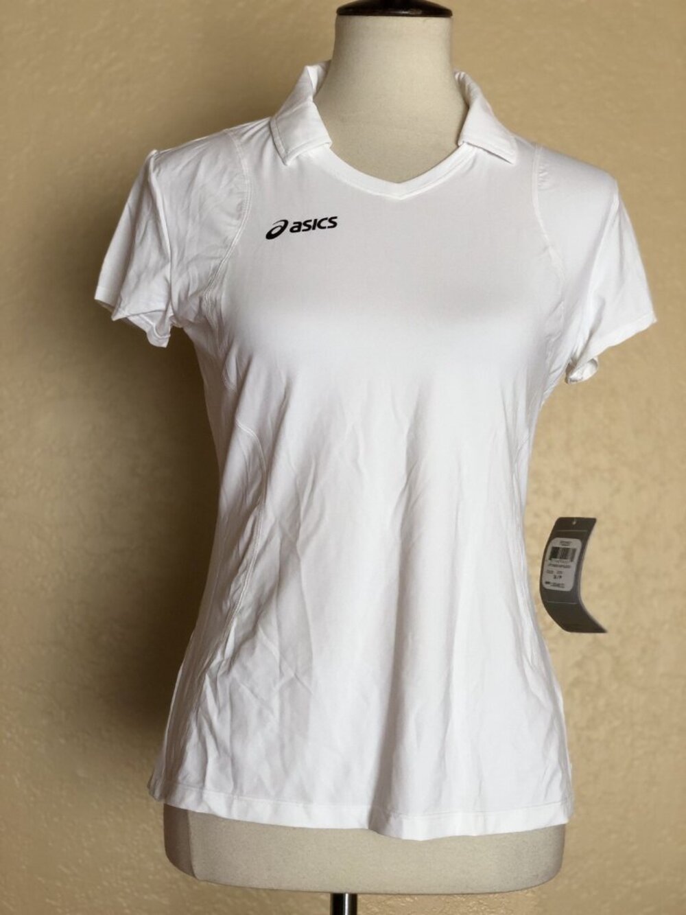 NWT ASICS Attacker Cap Sleeve Top White Small Workout - Picture 5 of 11